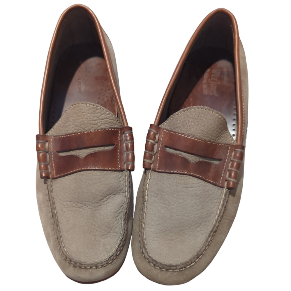 G.H. Bass & Co. Weejuns Wallace Camel Tan Suede Leather Penny Loafers Men's 10